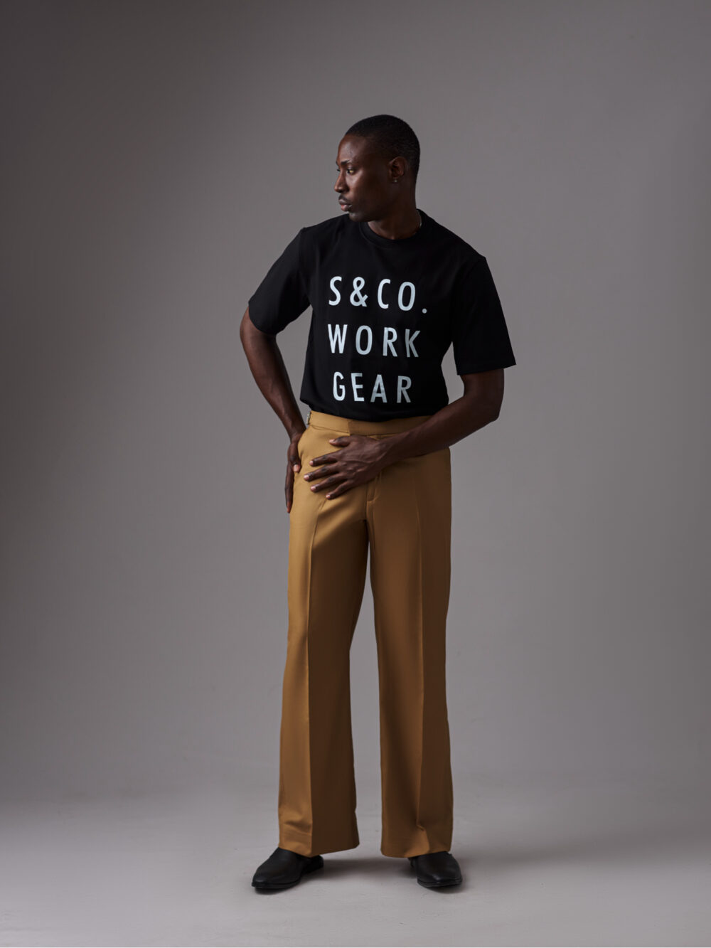 Black 'S&Co. WORKGEAR' T-shirt