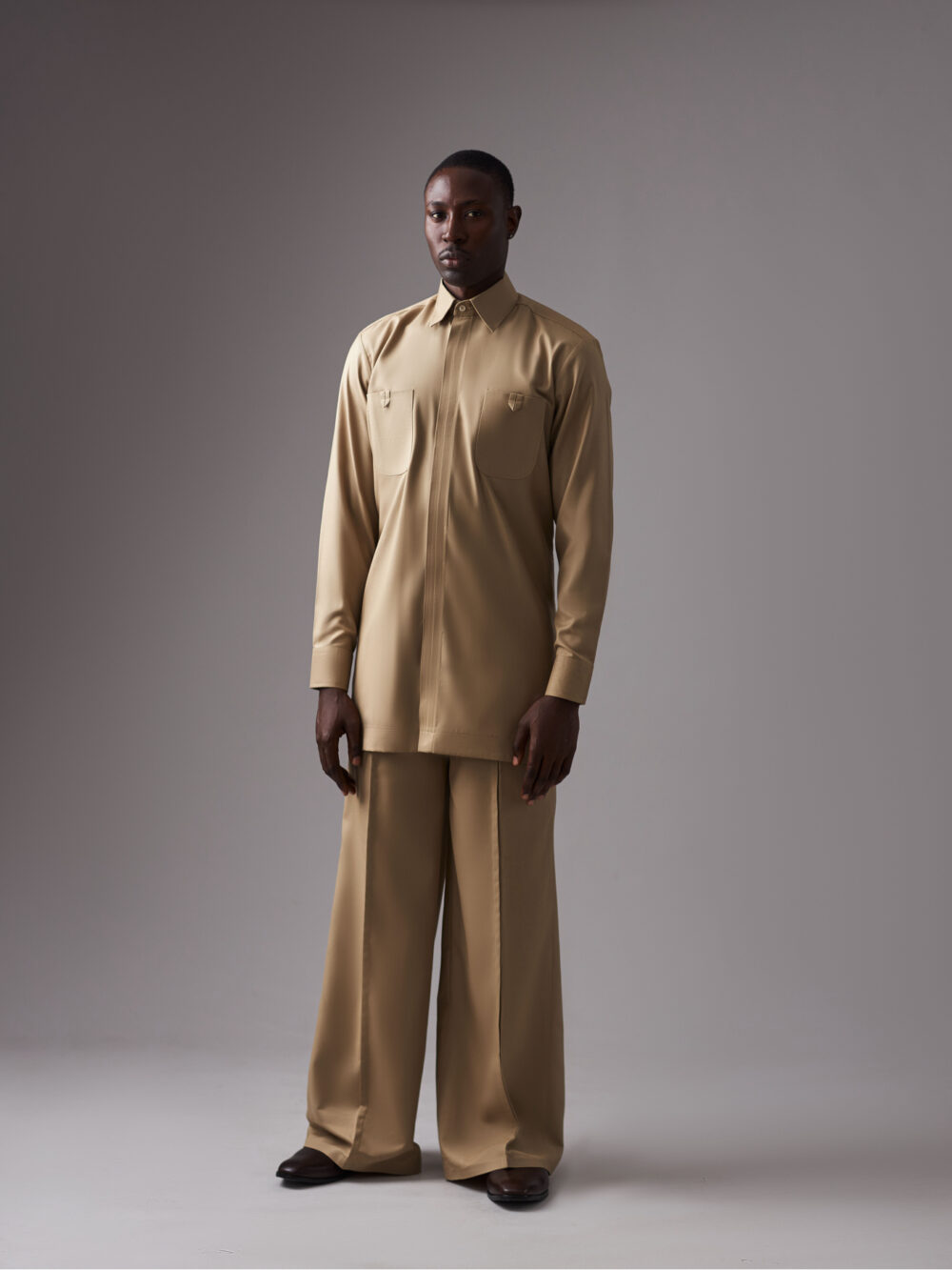 Tan Brown 'Olukayode' Shirt and pants