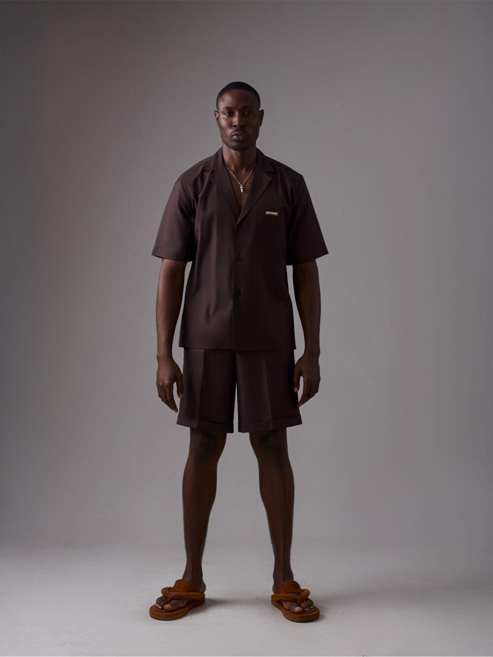 Chocolate Brown 'Ayinde' Shirt and Shorts