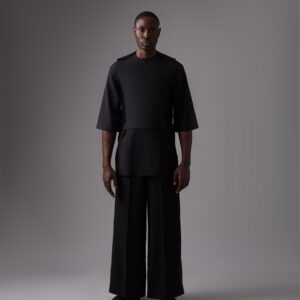 Black 'Jagun' Three piece vest and pants
