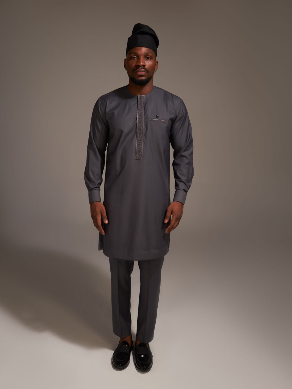 Charcoal Grey 'Ishola' Kaftan