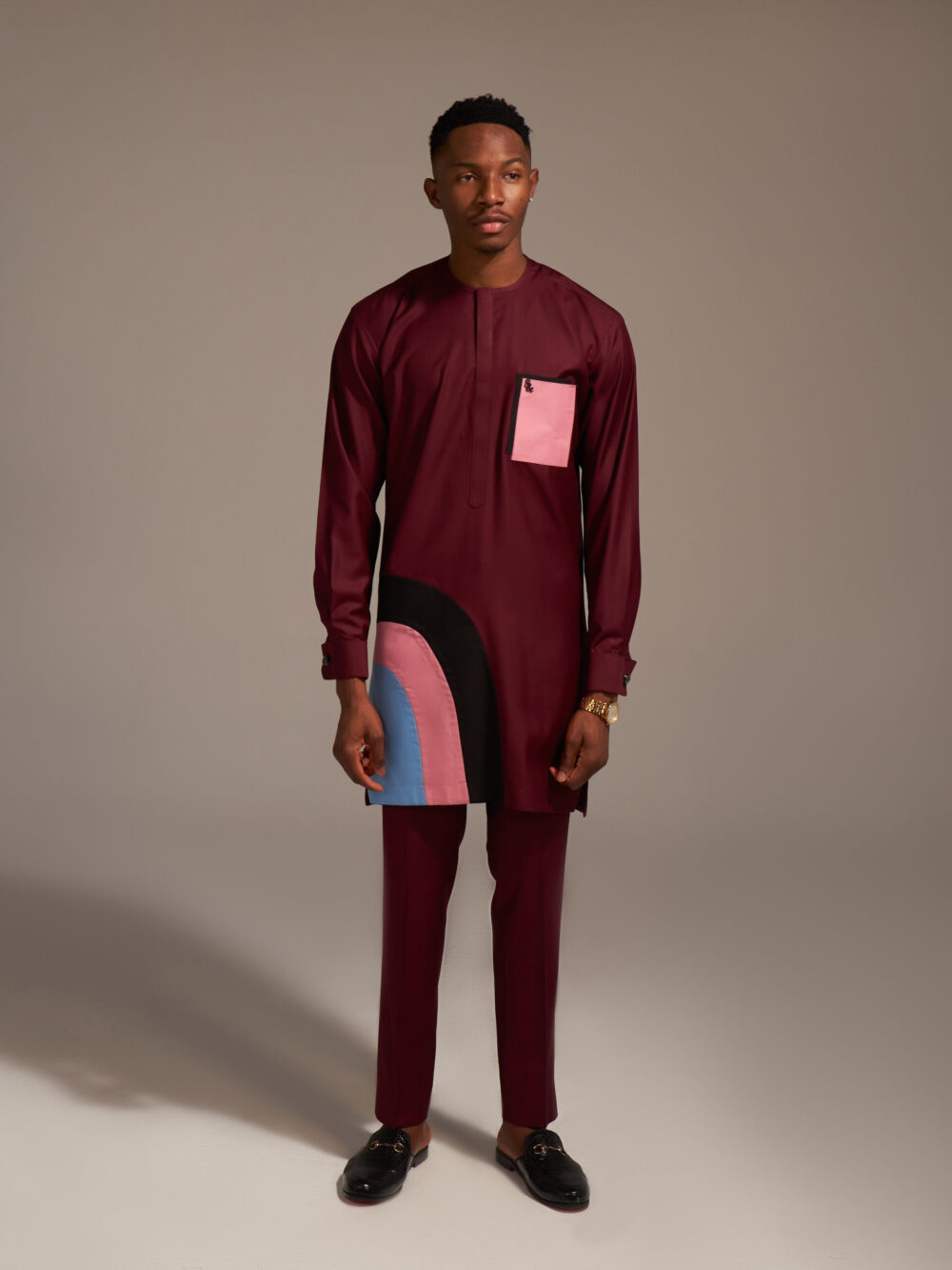 Burgundy 'Ireti' Kaftan